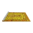 thumbnail image 2 of Ahgly Company Machine Washable Indoor Square Medallion Yellow Traditional Area Rugs, 8' Square, 2 of 4