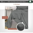 thumbnail image 4 of Pizuna Pure 100% Cotton Flat Sheets Only Twin XL Dark Grey (1 PC), Luxurious 400 Thread Count Long Staple Cotton Sateen with 4" Hem (Combed Twin XL Flat Sheet Only Cotton), 4 of 6