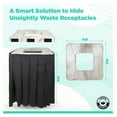 Square Black Garbage Can Cover,Solid Pleated Skirt Topper for 3235