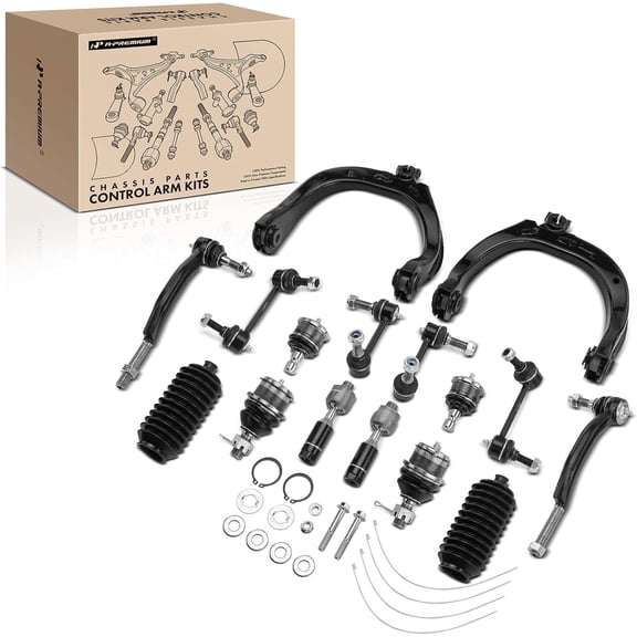 A-Premium Set of 16, Upper Control Arm, Inner Outer Tie Rod End, Upper Lower Ball Joint, Front Rear Sway Bar Link, Compatible with Chevy SSR Trailblazer GMC Envoy Buick Rainier Ascender Bravada