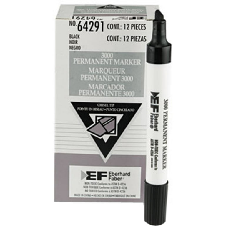 Berol Toughpoint Waterproof Chisel Point Permanent Marker Black TP8000