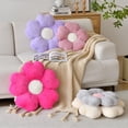 thumbnail image 4 of Almohada con forma de flor ZCNYCLAM, 38 cm, suave piel de conejo, color beige, 4 of 6