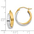 thumbnail image 4 of 14k Two Tone Gold Double Hoop Earrings Round, 4 of 8