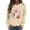 Khaki, variant on Xingjin Women's Halloween Sweatshirt Cute Ghost Pumpkin Graphic Crewneck Long Sleeve Pullover Casual Fall Top Soft Loose Fit Halloween Clothes for Women