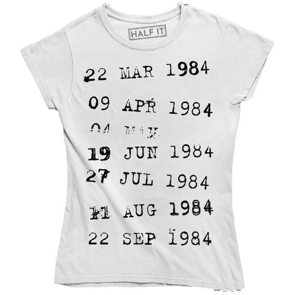 Various Library Stamp Dates In Typewriter Font Women's T-Shirt