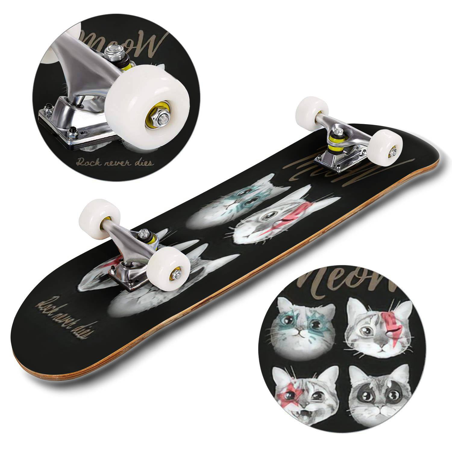 12 Wooden Deck Fingerboard Skateboard Cuttable Fingerboard Deck Grip Tape RH 