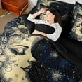 thumbnail image 4 of Manfei Bohemian Moon Bedding Comforter Set 7-Piece for Teens Adults,Starry Sky King Bedding Sets,Chic Floral Flowers Ultra Soft Bed Sheets,Super Cozy Room Decor,Reversible, 4 of 8