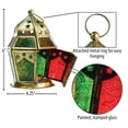 thumbnail image 6 of In the Breeze 9211 — Red, Yellow & Green Hex Tealight Lantern — Moroccan-Style Boho Chic Tealight Glass and Metal Tabletop Lantern, 6 of 6