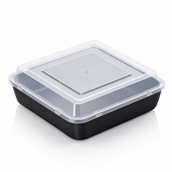 Square Baking Pan with Lid, 8inch Stainless Steel Cake Pan, Non-Stick Baking Brownie Pan, Metal Bakeware for Baking, Dishwasher Safe
