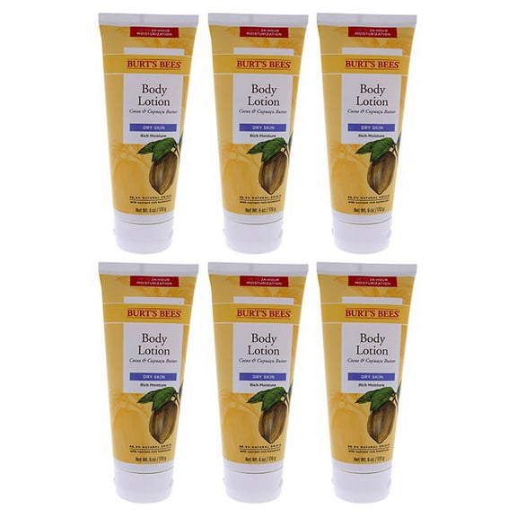 Cocoa & Cupuacu Butters Body Lotion by Burts Bees for Unisex - 6 oz Body Lotion - Pack of 6