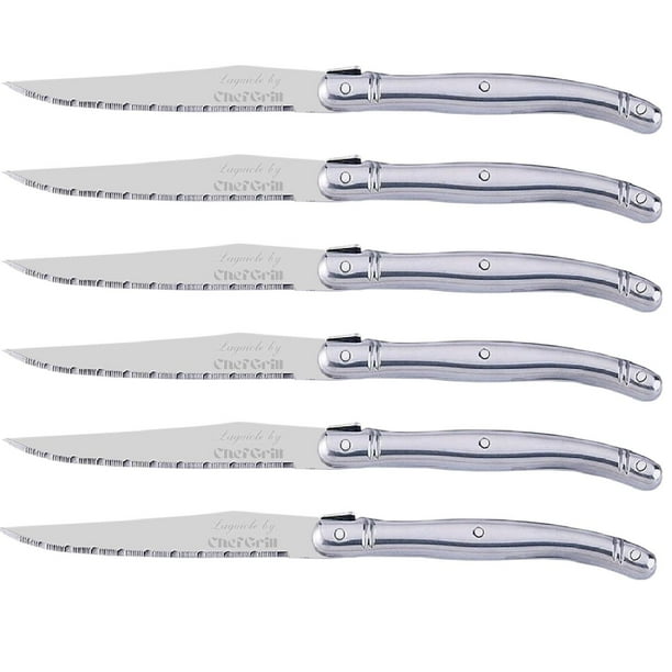 Cuchillos con Mango Ergonómico VentDepot LaguioleSilver 6 pzas 23 cm Plata Acero Inoxidable