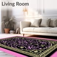 thumbnail image 2 of ODIKA 2x3 Machine Washable Non-Slip Area Rug, Magical Seasonal Greetings Entrance Welcoming Decoration High Traffic Rug, Black, 628778, 2 of 7