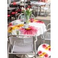 thumbnail image 5 of Outdoor Tablecloth with Umbrella Hole for Patio/Picnic/Party/Camping, Red Yellow Floral Waterproof Table Cloth Round Cover Washable, Summer Spring Flowers Garden Aesthetic (Dia 54"), 5 of 9