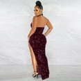 thumbnail image 4 of Prolriy Robe de Cocktail Femme Paillettes Transparentes Couleur Unie Sans Manches Col Robes de Soirée pour Femmes 2025 Nouvelle Année Robe B m, 4 of 7