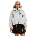 thumbnail image 2 of Rain Jacket for Women Outdoor Lightweight Windproof Waterproof Zip Up Hooded Windbreaker with Pockets Outerwear, 2 of 5