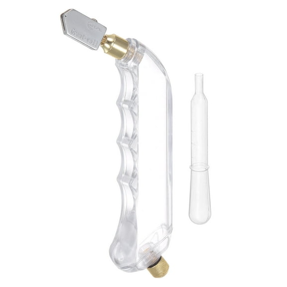 Glass Cutter Pistol Grip 6mm-12mm Oil Feed Stained Glass Cutters Tool with Oil Reservoir for Mirrors White