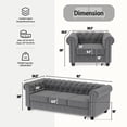 thumbnail image 2 of Morden Fort Modern Contemporary Couch Set 2 Piece of Chair and Loveseat with Deep Button Tufting Dutch Velvet Light Grey, 2 of 9
