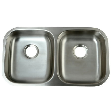 Kingston Brass GKUD32194 4.5 in. GKUD32194 Undermount Double Bowl Kitchen Sink Brushed