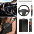 thumbnail image 3 of Yuyamidu Polynesia Front Car Seat Covers Full Set of 12 Hibiscus Steering Wheel Cover Seatbelt Pad Armrest Pad Coasters Garbage Bin Rear View Mirror Cover Keychain Air Vent Storage Box, 3 of 7