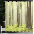 thumbnail image 4 of Ambesonne Spring Shower Curtain, Misty Beech Forest Photo, 69"Wx70"L, Brown Green, 4 of 5