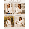 thumbnail image 3 of DOKOTOO Sweaters for Women Cable Knit Pullover Sweaters Long Sleeve V Neck Sweaters Jumper Tops, 3 of 9