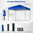 thumbnail image 3 of Costway 10 X 10 FT Pop up Canopy Tent with Portable Carrying Bag 8 Stakes 4 Wind Ropes, 3 of 10