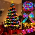 thumbnail image 2 of Virelaxpo 5-Meter LED Ribbon Light String, 5cm Wide Decorative Satin Ribbon with Built-in Lights, Battery Operated for Christmas Tree Gift Wrapping and Indoor Decor, Festive Ambiance Creation, 2 of 6