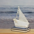 thumbnail image 3 of Northlight Cape Cod Inspired Ship with Sails Decoration - 11.5” - White and Tan, 3 of 3