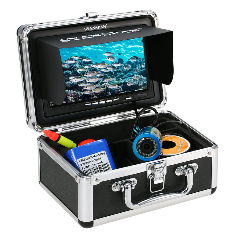 Syanspan Portable 7 inch inch Monitor 1000TVL Waterproof Underwater Fishing Camera Kit 24pcs Infrared IR LEDs Fish Finder for Ice Lake Boat Fishing