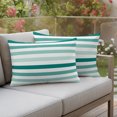 thumbnail image 3 of Outdoor Pillow Covers 20x12 Set of 2, Teal Ombre Grey Striped Waterproof Patio Throw Pillow Covers for Couch Sofa Chair, Farmhouse Stripe Modern Decorative Pillowcases for Throw Pillows, 3 of 9