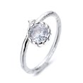 thumbnail image 1 of Sterling Silver Hammered Drop Swarovski Crystal Ring, 1 of 4