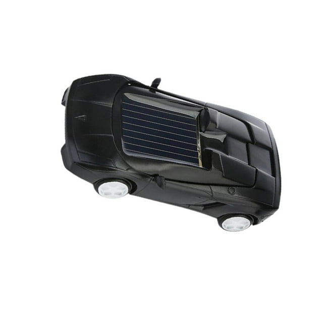 1x Mini Vehicle Gadget Collectible Smallest Design Solar Energy Solar Powered Car for Training Kids Black