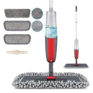 MAYSHINE Microfiber Hardwood Floor Wet and Dry Dust Mop w/ 5 Reusable Pads,  360 Spin Mop System | Use on Wood, Tile, Laminate, Vinyl and More | Flat