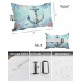 thumbnail image 2 of Summer Anchor Outdoor Head Resting Pillows with Insert Retro Teal Orange Ocean Corals Starfish Coastal 1 Pack Waterproof Lumbar Pillows with Adjustable Strap for Patio Recliner Beach Chair, 11"x16", 2 of 7