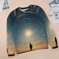 thumbnail image 6 of Galaxy Star Outer Space Womens Casual Crewneck Sweatshirt Long Sleeve Tops Cute Pullover Loose Fit, 6 of 7