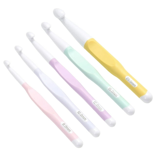 5pcs Large Crochet Hooks Set (8mm 20mm) Ergonomic Hooks For Yarn Beginner Knitting Blankets & Shawls Circular Knitting Needles Interchangeable Circular Knitting Needles Size 8 Circular Knitting