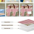 thumbnail image 4 of Yayeee Foldable Storage Basket for Shelves with Handles Set of 2 Waterproof Cloth Bins, Pink Christmas House, 4 of 7