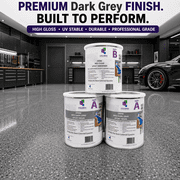 Colored Epoxies Dark Gray Epoxy Resin and Hardener Kit, 2:1 Mix Ratio, Garage Coatings, Flake Floors, Metallic Epoxy Flooring, Dark Gray, 3 Gallon Kit