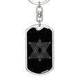 thumbnail image 5 of Sacred Geometry Star of David Stainless Steel or 18k Gold Premium Swivel Dog Tag Keychain, 5 of 16