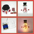 thumbnail image 4 of 28in LED Snowman Outdoor Decoration | Foldable Telescopic Waterproof Lighted Holiday Ornament | Metal & Cloth Multicolor | Battery Powered | Weather Resistant Christmas Yard Decor, 4 of 8