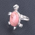 thumbnail image 1 of Women Rings Natural Gems Crystal Turtle Tortoise Lapis Lazuli Obsidian Jewelry, 1 of 6