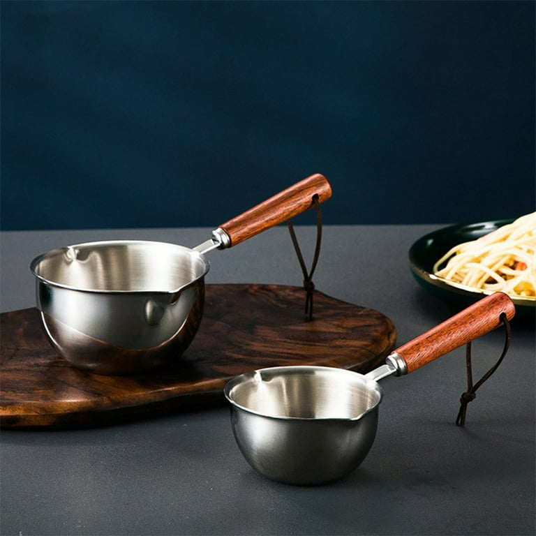 1pc Stainless Steel Saucepan, Hot Oil Pan, Melting Pan, Flat-bottomed Oil  Pan, Small Pot For Mini Complementary Food, Hot Milk Melting Chocolate,  Restaurant And Home Kitchen Small Cooking Pot