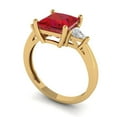 thumbnail image 2 of Clara Pucci 14K Yellow Gold 2.32ct Tourmaline Three-Stone Ring for Women, 2 of 8