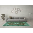 thumbnail image 3 of Ahgly Company Indoor Rectangle Medallion Turquoise Blue Traditional Area Rugs, 7' x 10', 3 of 4