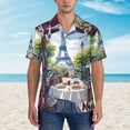 thumbnail image 2 of Haiem Parisian Cafe With Eiffel Printed Hawaiian Shirt for Men - Men’s Casual Beach Summer Shirts - Stretch Fabric with Modern Fit-Medium, 2 of 7