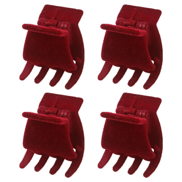 ColoMX 4pcs Pequeña pinza de garras clips de jaw clips simple Velor Cierre de pelo Adorno