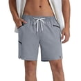 thumbnail image 6 of Miluxas Mens Swim Trunks Quick Dry Beach Shorts for Swimming Men Bathing Suit Gray M(M), 6 of 7