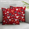 thumbnail image 3 of ARISTURING  Valentine's Day Pillow Covers, White Hearts Red Throw Pillows Outdoor Valentine's Day Decor Cushion Case Decorations for Home Couch Sofa, 3 of 5