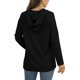 thumbnail image 4 of Sudadera clásica negra de manga larga con cuello en V y capucha con cordón para mujer, 4 of 6
