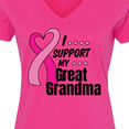 thumbnail image 4 of Inktastic Breast Cancer Awareness I Support My Great Grandma Women's V-Neck T-Shirt, 4 of 5